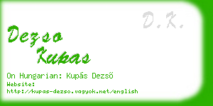 dezso kupas business card